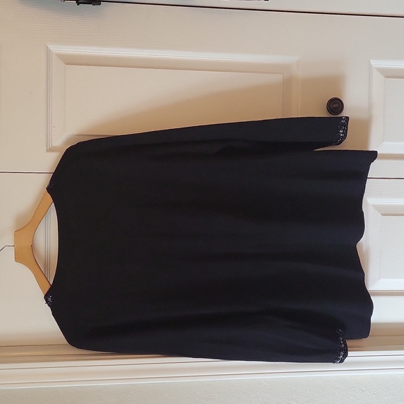 I.N.C black long sleeve beaded sweater - Picture 5 of 5